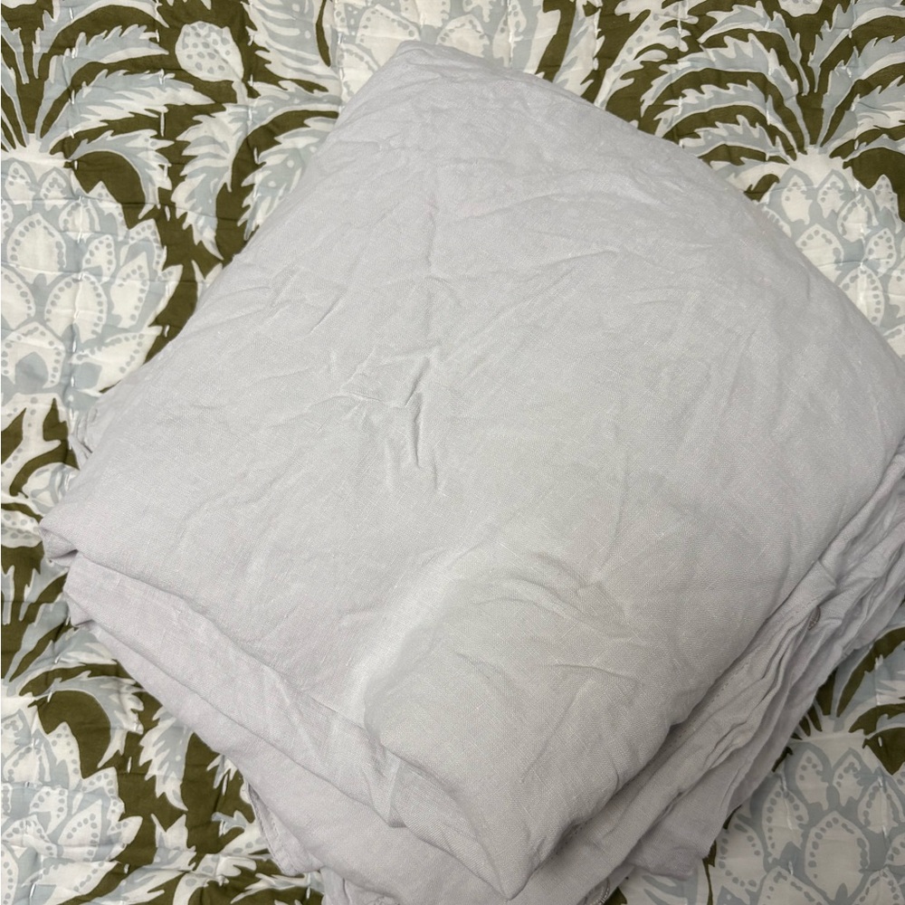 Brooklinen Full Queen Washed Linen Duvet in Cloud Gray